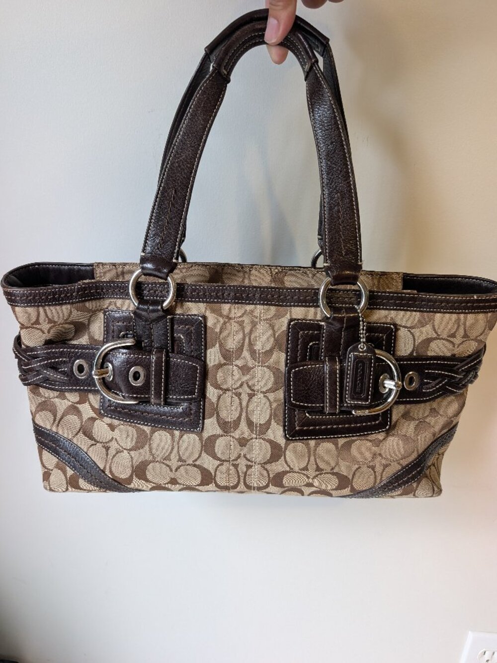 Coach 05089 Boho Y2K Brown Signature Canvas Braided Shoulder Bag